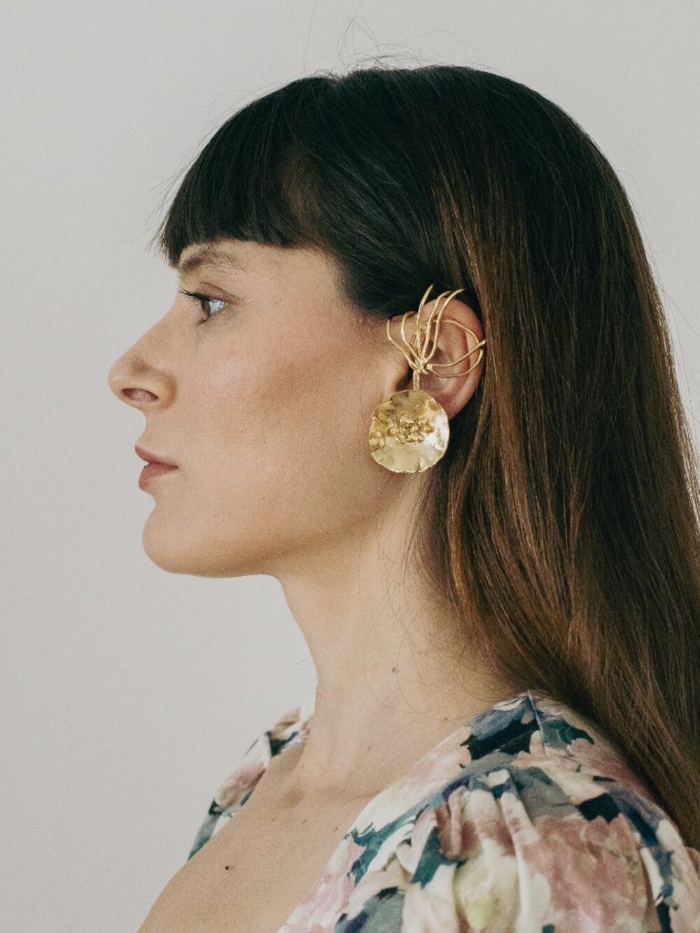 Nyxora Gothic Bloom Earcuff – Abstract Floral Sculptural Statement Jewelry